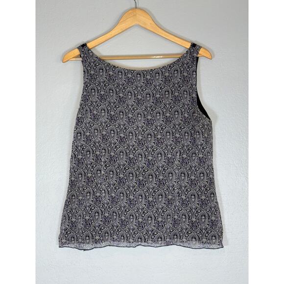 Vintage Y2K Purple Silk Paisley Sequined Tank Top Womens Large Fairy Fairycore - Picture 4 of 6